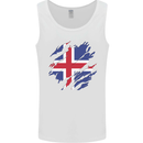 Torn Iceland Flag Icelander Day Football Mens Vest Tank Top White