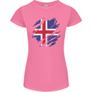 Torn Iceland Flag Icelander Day Football Womens Petite Cut T-Shirt Azalea