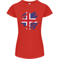Torn Iceland Flag Icelander Day Football Womens Petite Cut T-Shirt Red