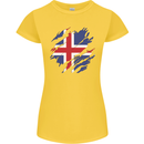 Torn Iceland Flag Icelander Day Football Womens Petite Cut T-Shirt Yellow