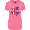 Torn Iceland Flag Icelander Day Football Womens Wider Cut T-Shirt Azalea
