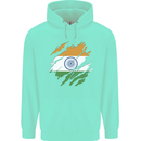 Torn India Flag Indian Day Football Childrens Kids Hoodie Peppermint