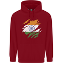 Torn India Flag Indian Day Football Childrens Kids Hoodie Red