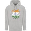 Torn India Flag Indian Day Football Childrens Kids Hoodie Sports Grey