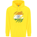 Torn India Flag Indian Day Football Childrens Kids Hoodie Yellow