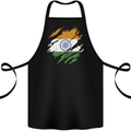 Torn India Flag Indian Day Football Cotton Apron 100% Organic Black