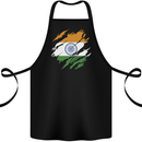 Torn India Flag Indian Day Football Cotton Apron 100% Organic Black