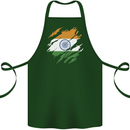 Torn India Flag Indian Day Football Cotton Apron 100% Organic Forest Green