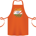 Torn India Flag Indian Day Football Cotton Apron 100% Organic Orange