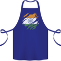 Torn India Flag Indian Day Football Cotton Apron 100% Organic Royal Blue