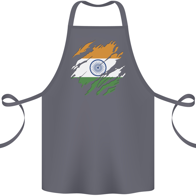 Torn India Flag Indian Day Football Cotton Apron 100% Organic Steel