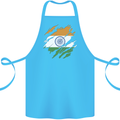 Torn India Flag Indian Day Football Cotton Apron 100% Organic Turquoise