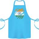 Torn India Flag Indian Day Football Cotton Apron 100% Organic Turquoise