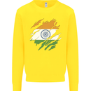 Torn India Flag Indian Day Football Kids Sweatshirt Jumper Yellow