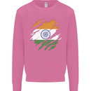 Torn India Flag Indian Day Football Mens Sweatshirt Jumper Azalea