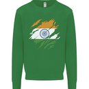 Torn India Flag Indian Day Football Mens Sweatshirt Jumper Irish Green