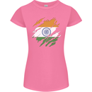 Torn India Flag Indian Day Football Womens Petite Cut T-Shirt Azalea