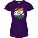 Torn India Flag Indian Day Football Womens Petite Cut T-Shirt Purple