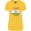 Torn India Flag Indian Day Football Womens Wider Cut T-Shirt Yellow