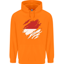 Torn Indonesia Flag Indonesian Day Football Childrens Kids Hoodie Orange