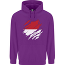 Torn Indonesia Flag Indonesian Day Football Childrens Kids Hoodie Purple