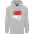 Torn Indonesia Flag Indonesian Day Football Childrens Kids Hoodie Sports Grey