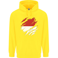 Torn Indonesia Flag Indonesian Day Football Childrens Kids Hoodie Yellow