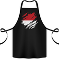 Torn Indonesia Flag Indonesian Day Football Cotton Apron 100% Organic Black