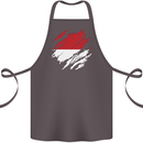 Torn Indonesia Flag Indonesian Day Football Cotton Apron 100% Organic Dark Grey