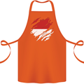 Torn Indonesia Flag Indonesian Day Football Cotton Apron 100% Organic Orange