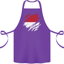Torn Indonesia Flag Indonesian Day Football Cotton Apron 100% Organic Purple