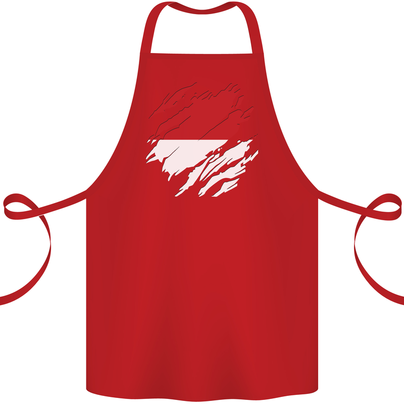 Torn Indonesia Flag Indonesian Day Football Cotton Apron 100% Organic Red