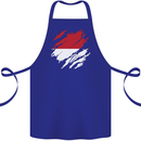 Torn Indonesia Flag Indonesian Day Football Cotton Apron 100% Organic Royal Blue