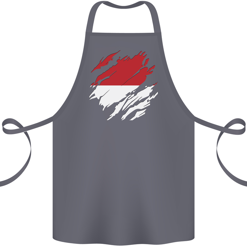 Torn Indonesia Flag Indonesian Day Football Cotton Apron 100% Organic Steel