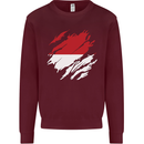 Torn Indonesia Flag Indonesian Day Football Kids Sweatshirt Jumper Maroon