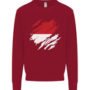 Torn Indonesia Flag Indonesian Day Football Kids Sweatshirt Jumper Red