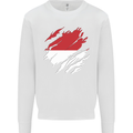 Torn Indonesia Flag Indonesian Day Football Kids Sweatshirt Jumper White
