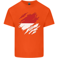 Torn Indonesia Flag Indonesian Day Football Kids T-Shirt Childrens Orange
