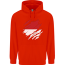Torn Indonesia Flag Indonesian Day Football Mens 80% Cotton Hoodie Bright Red