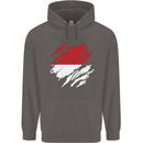 Torn Indonesia Flag Indonesian Day Football Mens 80% Cotton Hoodie Charcoal