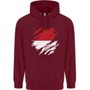 Torn Indonesia Flag Indonesian Day Football Mens 80% Cotton Hoodie Maroon