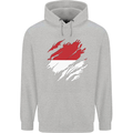 Torn Indonesia Flag Indonesian Day Football Mens 80% Cotton Hoodie Sports Grey