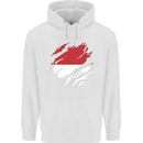 Torn Indonesia Flag Indonesian Day Football Mens 80% Cotton Hoodie White