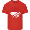 Torn Indonesia Flag Indonesian Day Football Mens Cotton T-Shirt Tee Top Red