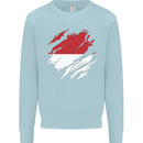 Torn Indonesia Flag Indonesian Day Football Mens Sweatshirt Jumper Light Blue