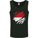 Torn Indonesia Flag Indonesian Day Football Mens Vest Tank Top Black