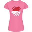 Torn Indonesia Flag Indonesian Day Football Womens Petite Cut T-Shirt Azalea