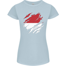 Torn Indonesia Flag Indonesian Day Football Womens Petite Cut T-Shirt Light Blue