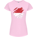 Torn Indonesia Flag Indonesian Day Football Womens Petite Cut T-Shirt Light Pink