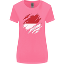 Torn Indonesia Flag Indonesian Day Football Womens Wider Cut T-Shirt Azalea